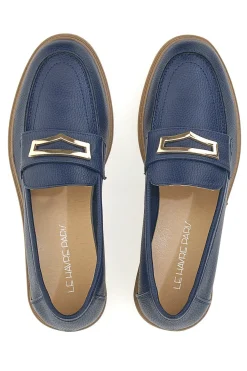 Mocassini Blu Con Morsetto Dorato Le Havre Paris 3202122