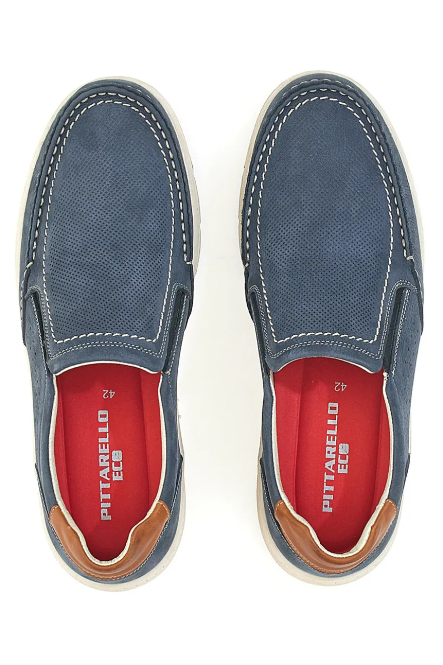 Mocassini Blu Con Soletta Morbida e Tomaia in Pelle Pittarello Eco 9718