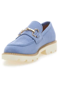 Mocassini Blu con Suola a Contrasto Bianca LE HAVRE PARIS BL602915