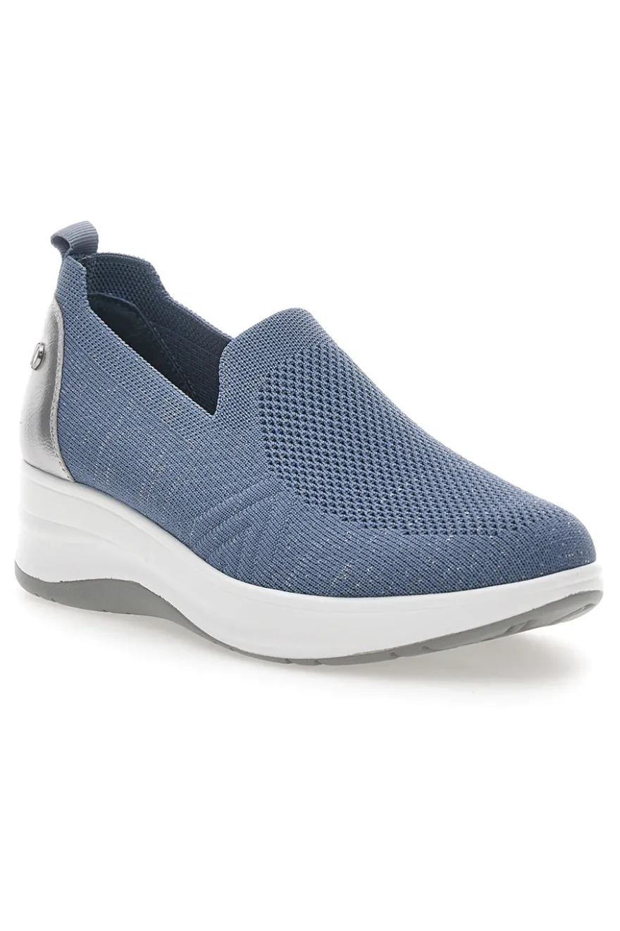 Mocassini Blu con Tomaia in Mesh e Platform INBLU 41 IC