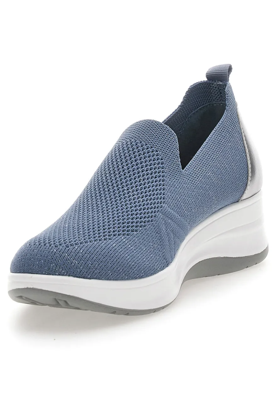 Mocassini Blu con Tomaia in Mesh e Platform INBLU 41 IC