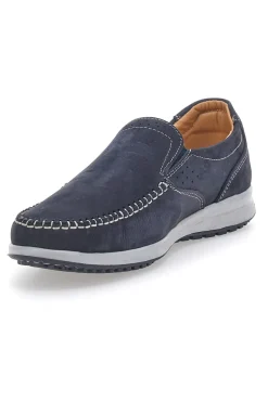 Mocassini Blu con Tomaia in Pelle Nabuk e Suola in Gomma JERPOINT 320