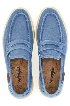 Mocassini Blu con tomaia in tela WRANGLER 20251034