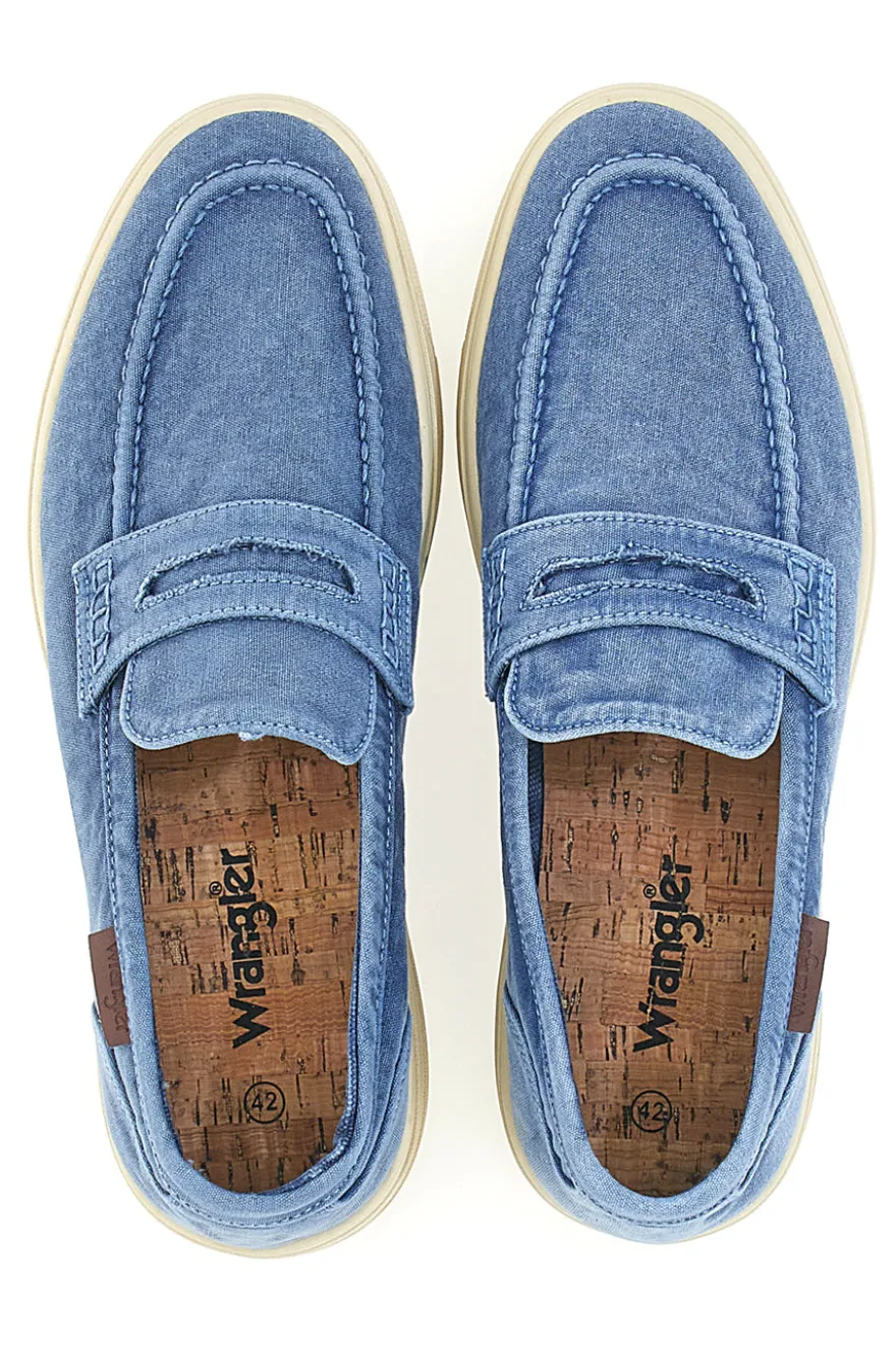 Mocassini Blu con tomaia in tela WRANGLER 20251034