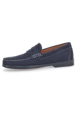 Mocassini Blu con Tomaia in Pelle Nabuk Made in Italy JERPOINT 195