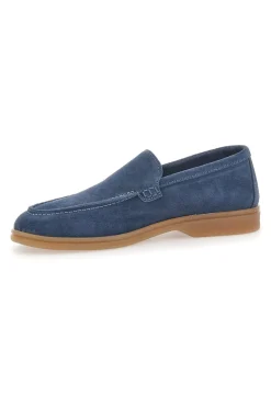 Mocassini Blu con Tomaia in Suede Vera Pelle PTR 2070