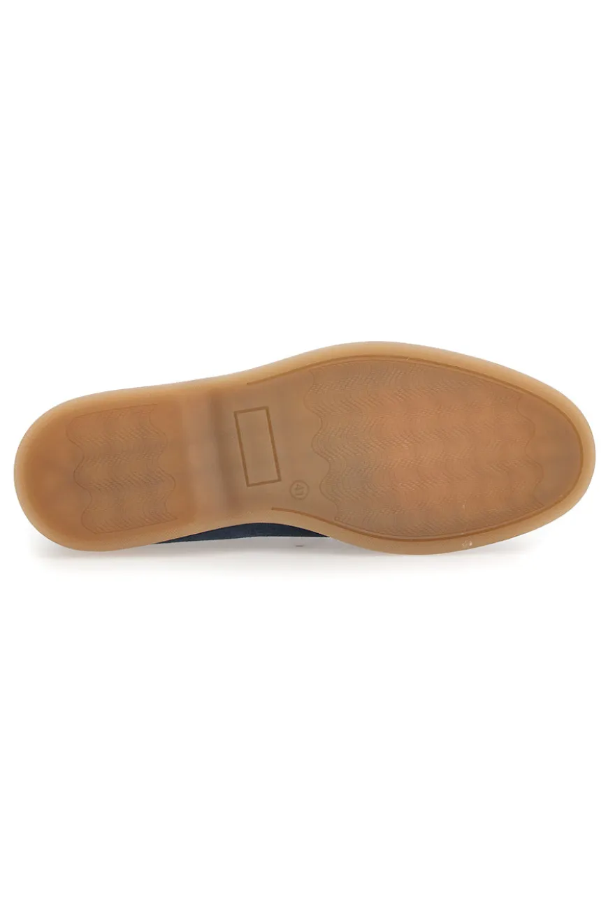 Mocassini Blu con Tomaia in Suede Vera Pelle PTR 2070