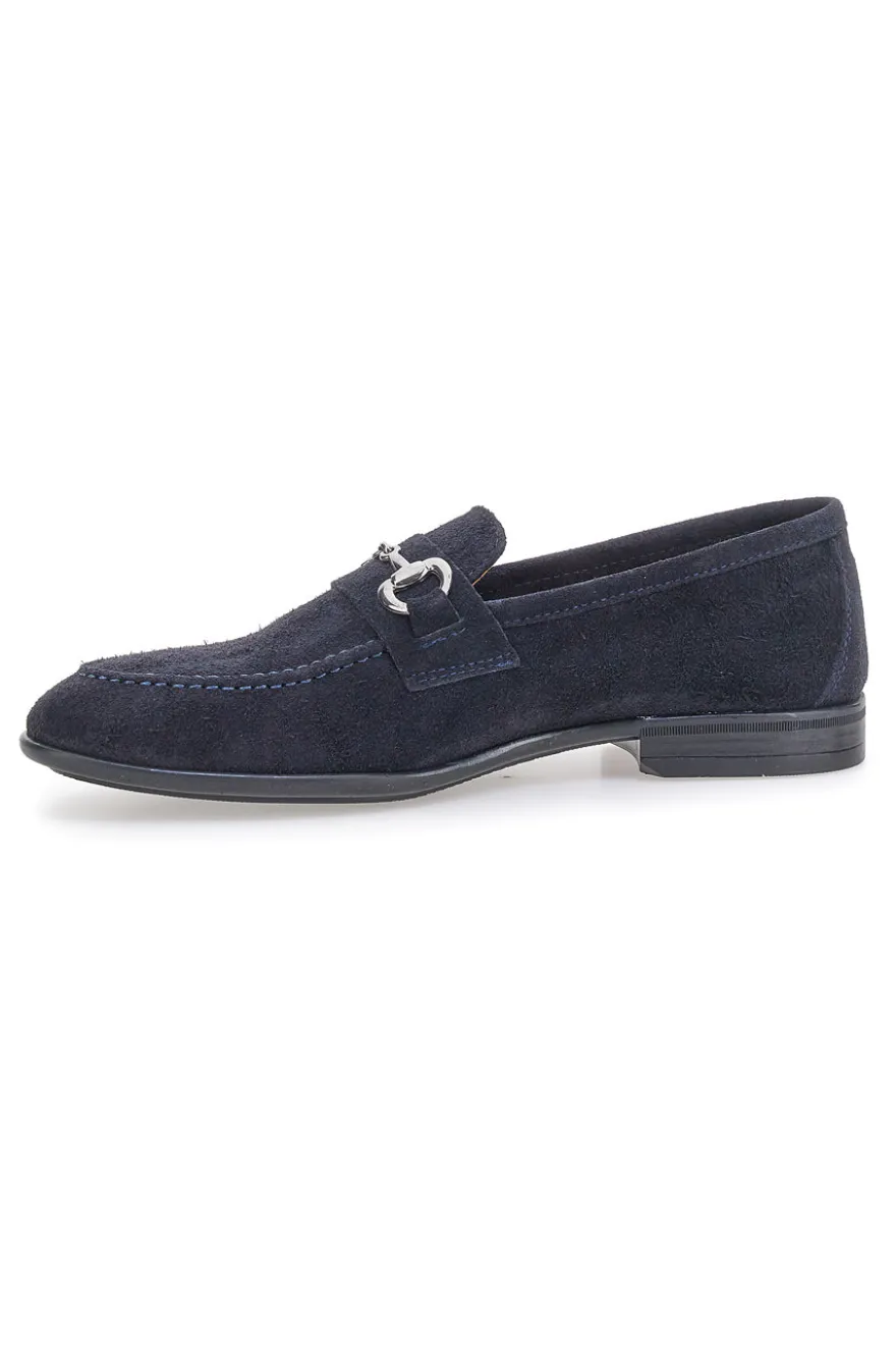 Mocassini blu in camoscio con morsetto Pittarello 11
