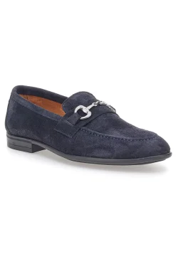 Mocassini blu in camoscio con morsetto Pittarello 11