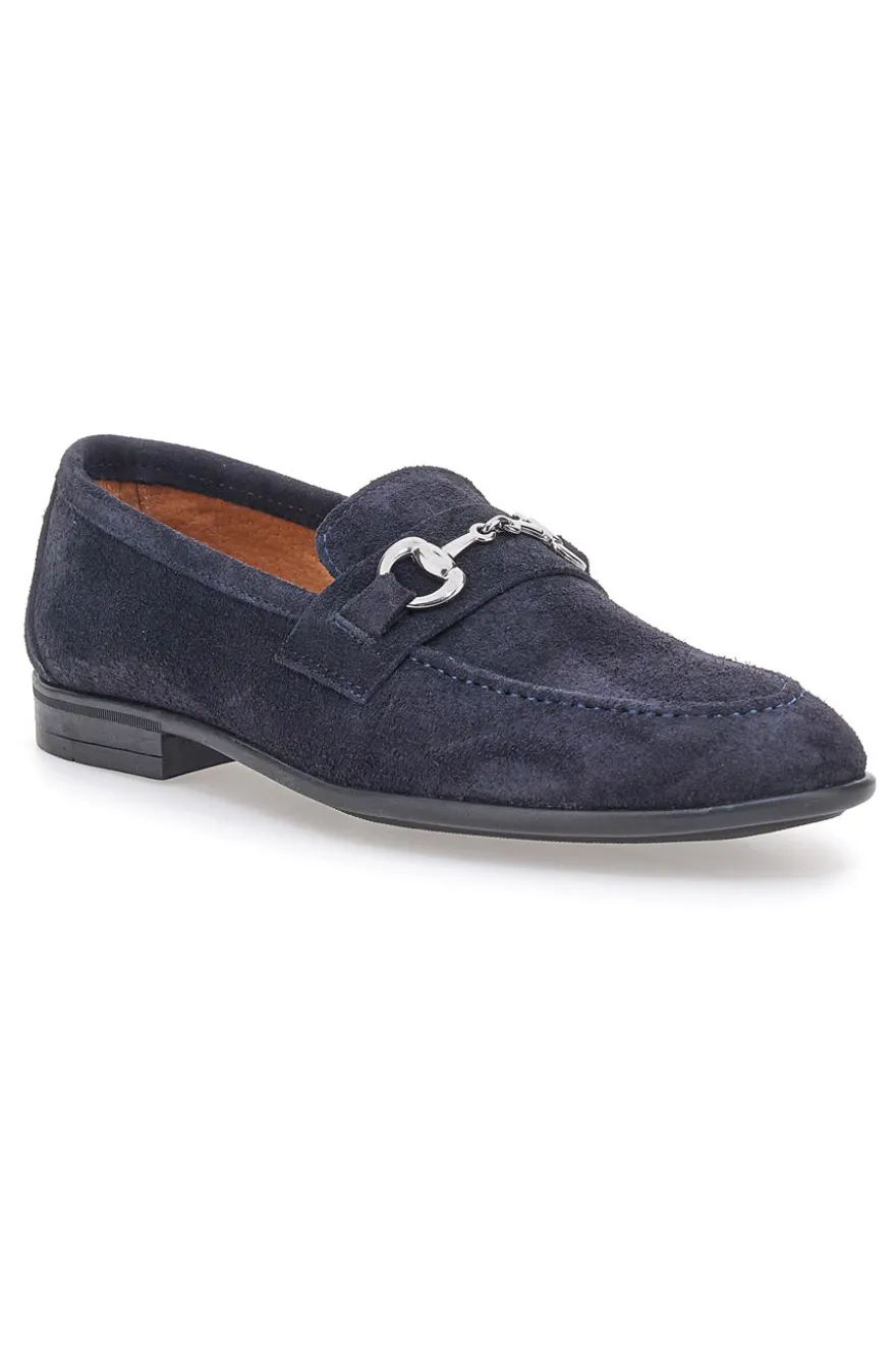 Mocassini blu in camoscio con morsetto Pittarello 11