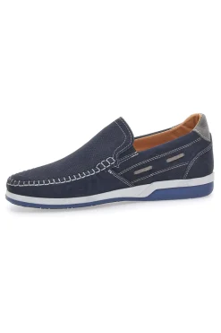 Mocassini Blu in Pelle Nabuk Made in Italy JERPOINT 195