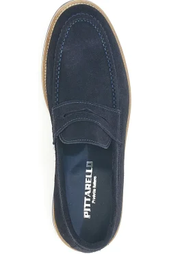 Mocassini Blu In Pelle Scamosciata Pittarello 115