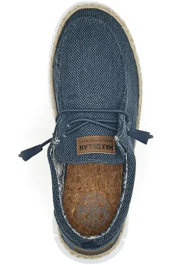 Mocassini blu in tessuto con lacci Max dillan WALLY BIG CVS