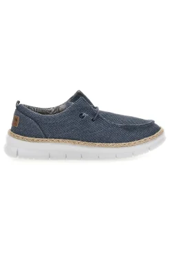 Mocassini blu in tessuto con lacci Max dillan WALLY BIG CVS