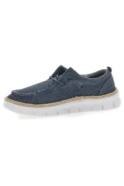Mocassini blu in tessuto con lacci Max dillan WALLY BIG CVS