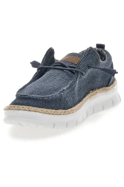 Mocassini blu in tessuto con lacci Max dillan WALLY BIG CVS