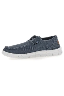 Mocassini blu in tessuto con lacci Max dillan MELIS CVS
