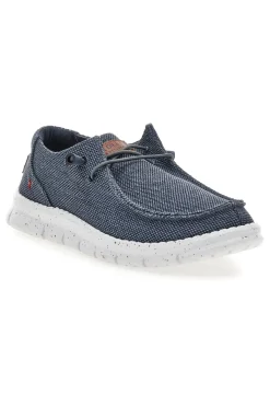 Mocassini blu in tessuto con lacci Max dillan MELIS CVS