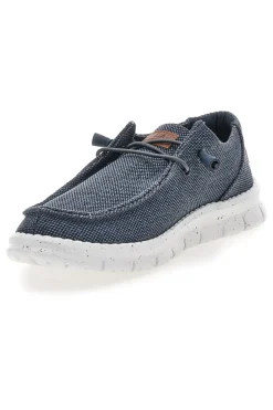 Mocassini blu in tessuto con lacci Max dillan MELIS CVS