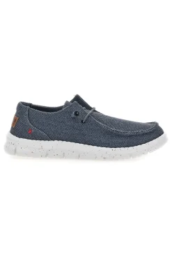 Mocassini blu in tessuto con lacci Max dillan MELIS CVS