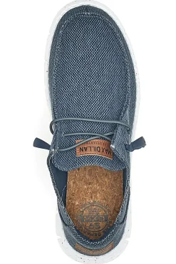 Mocassini blu in tessuto con lacci Max dillan MELIS CVS