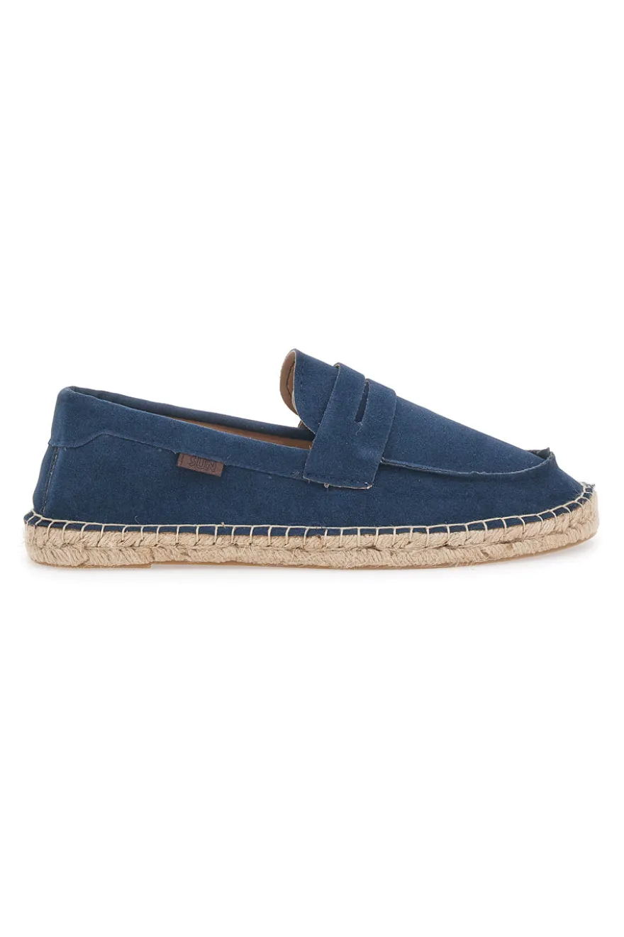 Mocassini blu in tessuto con suola in corda PITTARELLO SUN SG24L313