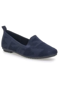 Mocassini blu in tessuto con soletta morbida The First PRESZ32