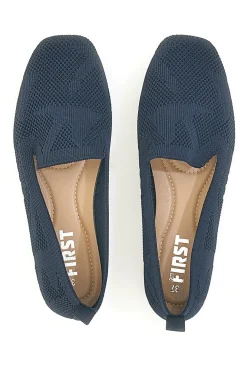 Mocassini blu in tessuto con soletta morbida The First PRESZ32