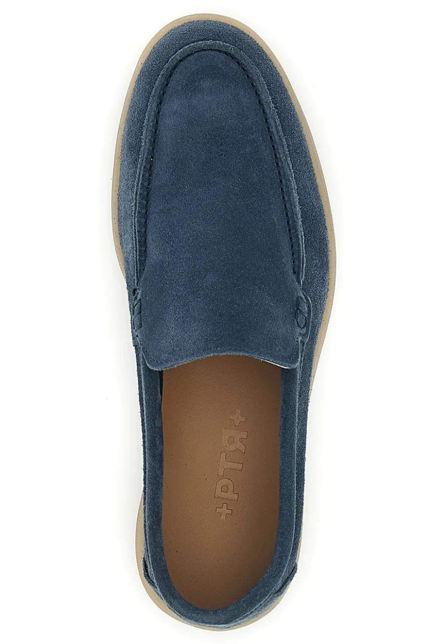 Mocassini blu in vera pelle made in Italy Ptr 800