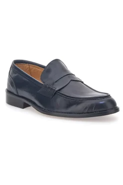 Mocassini Blu in Vera Pelle Pittarello 77109