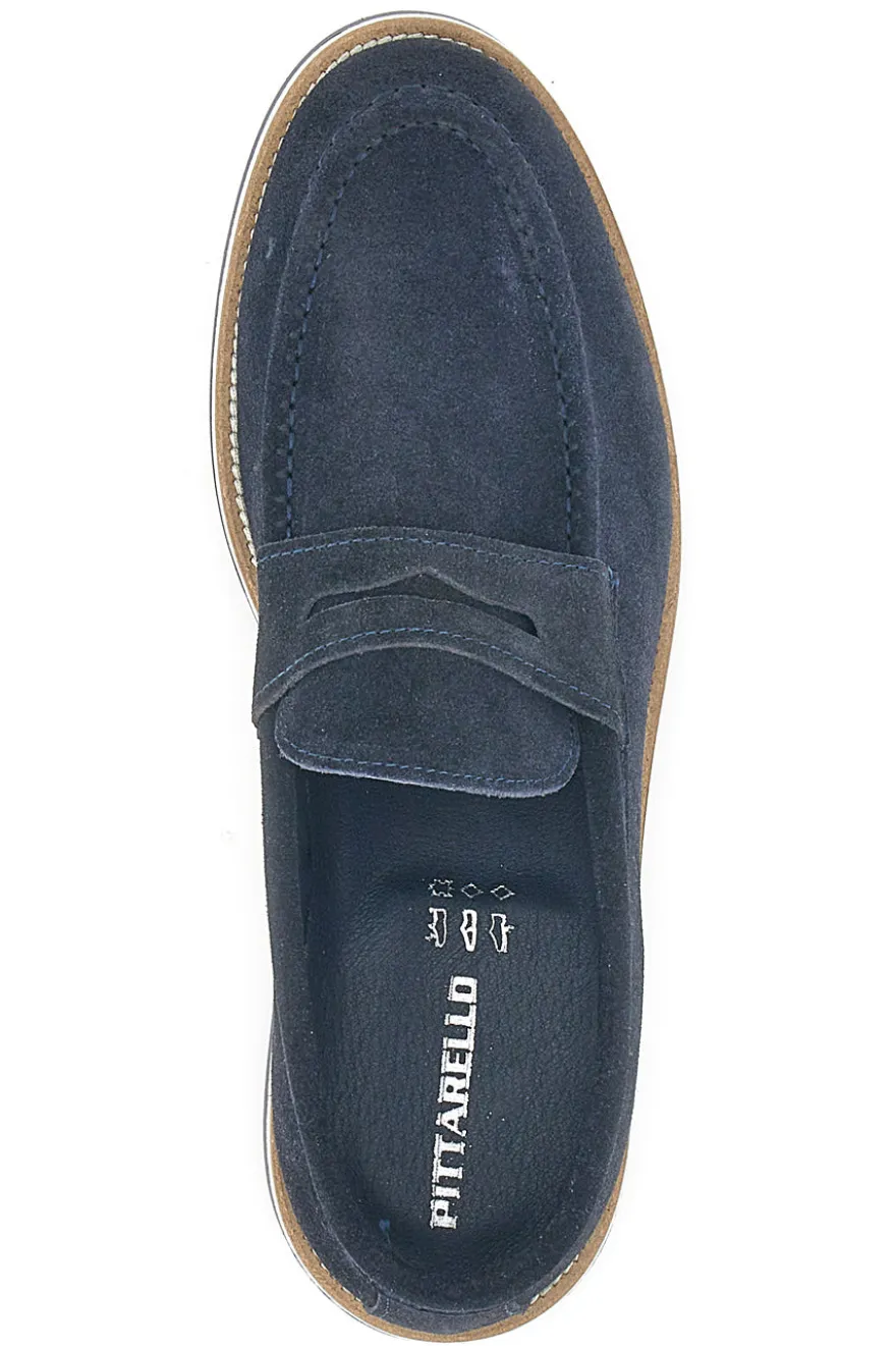 Mocassini blu in vera pelle Pittarello 115