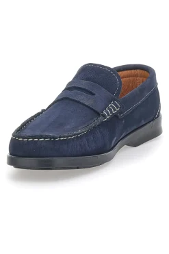Mocassini Blu In Vera Pelle Longford 102