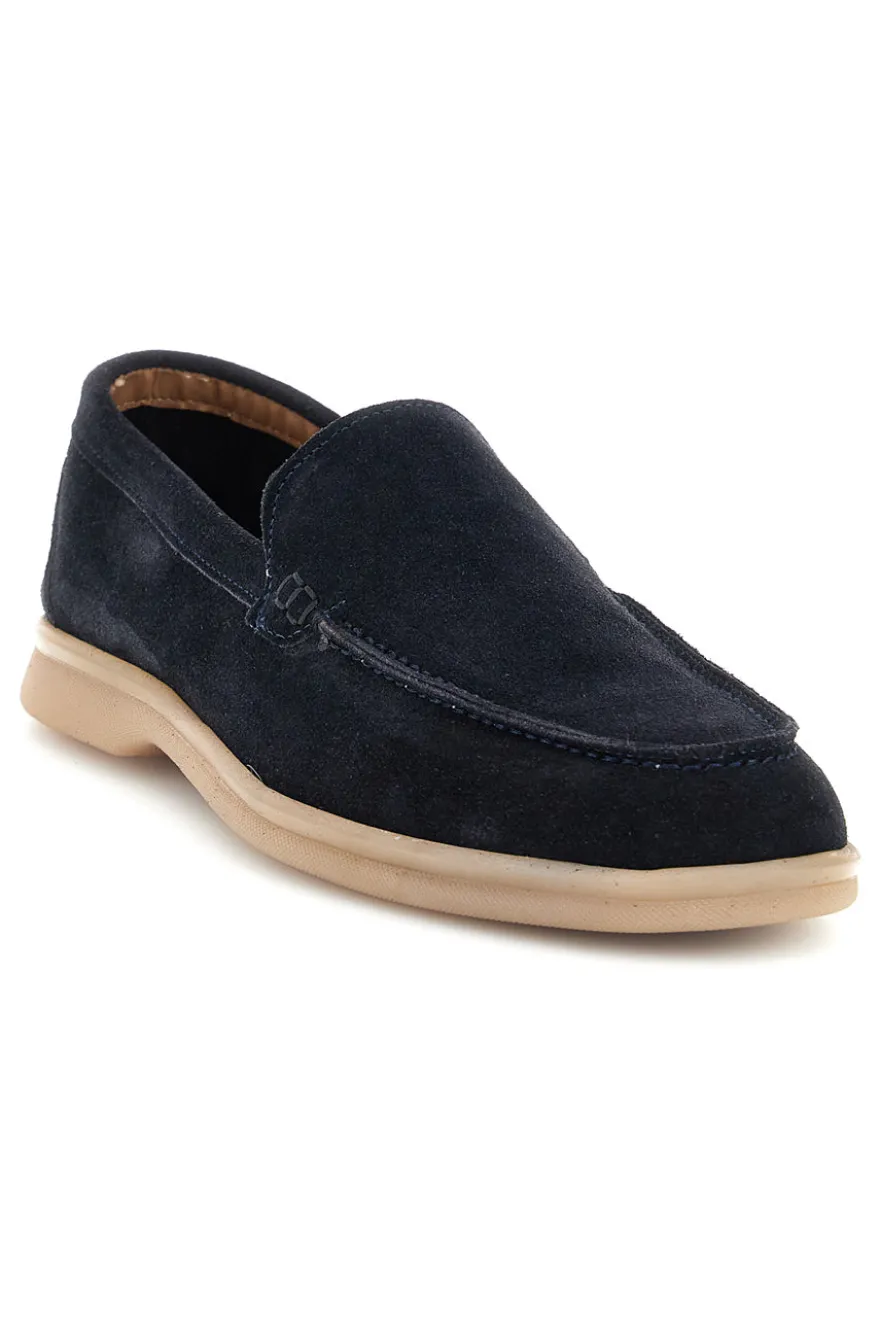 Mocassini blu notte in vera pelle Ptr 800