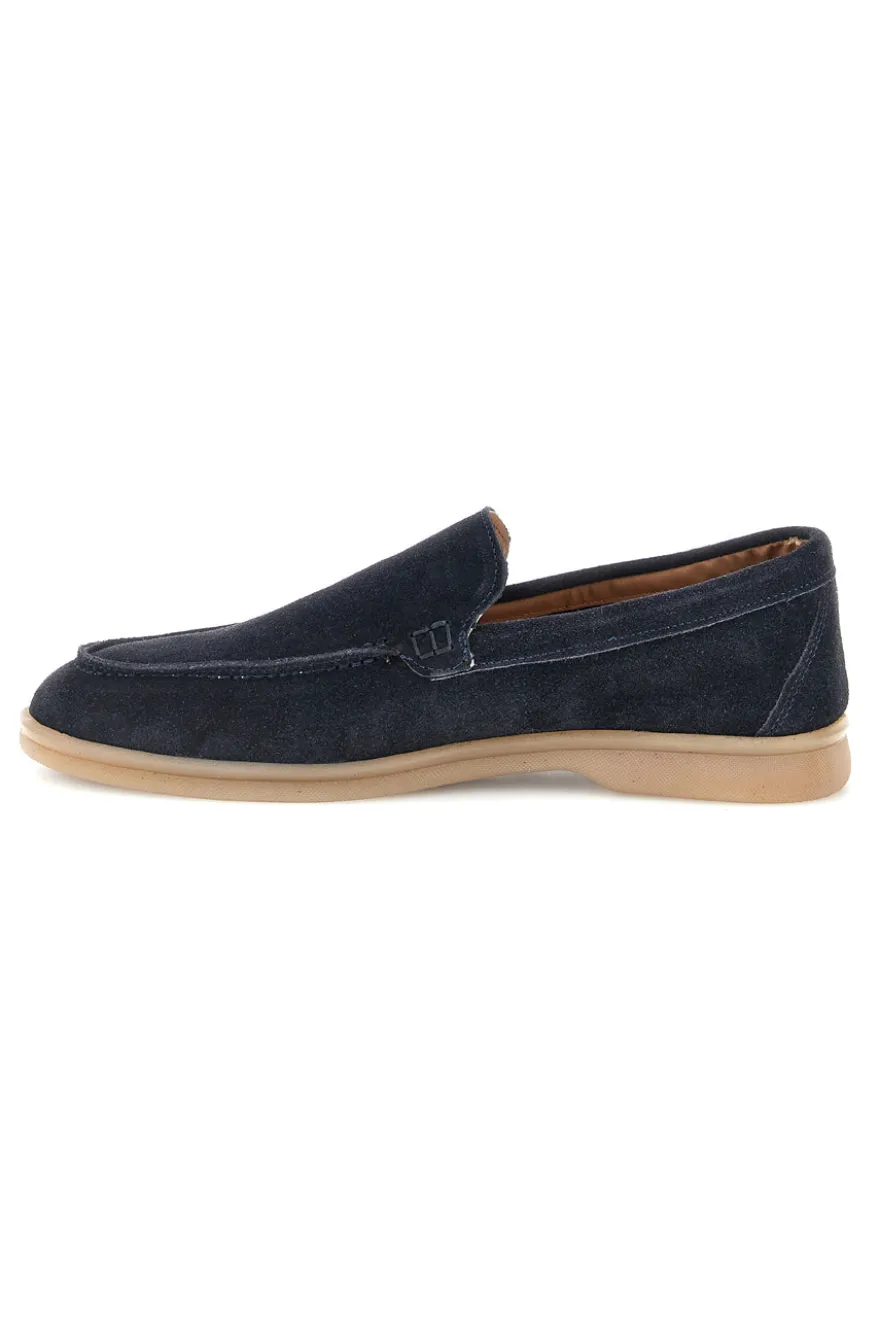 Mocassini blu notte in vera pelle Ptr 800