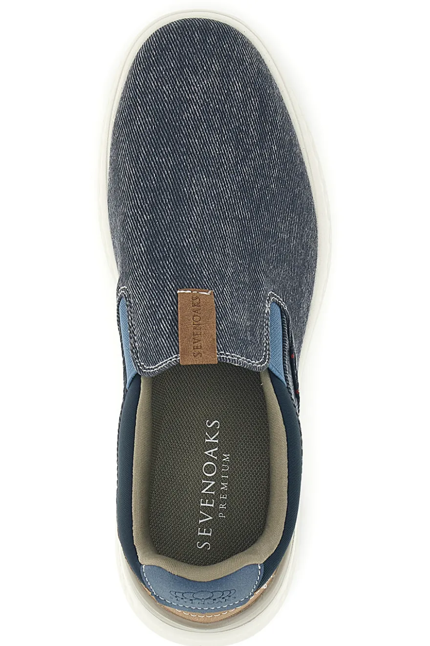 Mocassini blu slip on con suoletta estraibile Sevenoaks YH25129