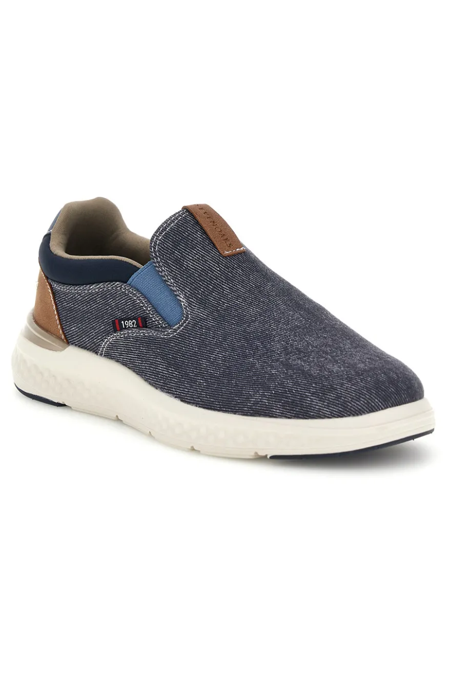 Mocassini blu slip on con suoletta estraibile Sevenoaks YH25129