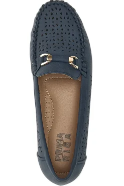 Mocassini Blu Traforati Prima Riga 3178