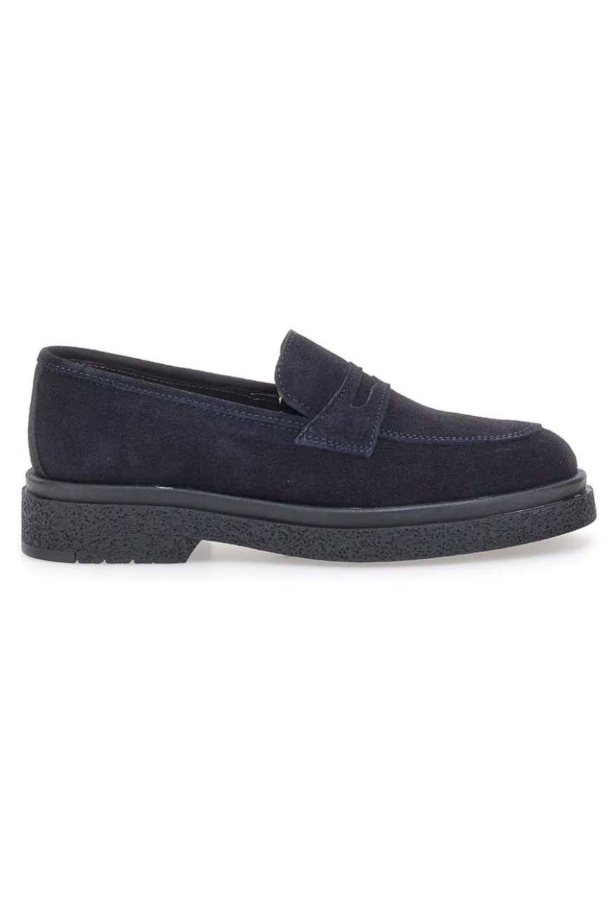 Mocassini Blu Vera Pelle Made In Italy PITTARELLO Class 2004