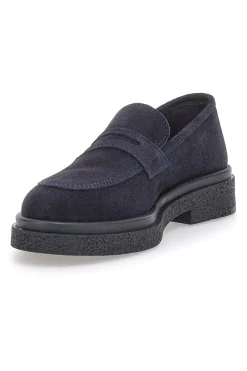 Mocassini Blu Vera Pelle Made In Italy PITTARELLO Class 2004
