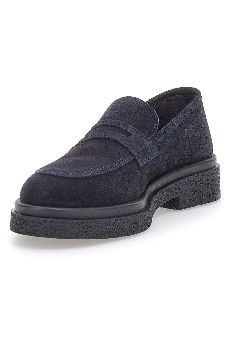 Mocassini Blu Vera Pelle Made In Italy PITTARELLO Class 2004