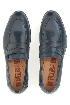Mocassini blu vera pelle made in italy Pittarello plus 1051