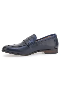 Mocassini blu vera pelle made in italy Pittarello plus 1051