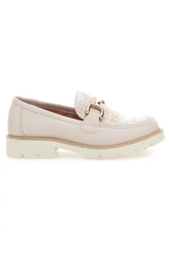 Mocassini Cipria con Fibbia Dorata e Suola Bianca LE HAVRE PARIS KMD25S1K