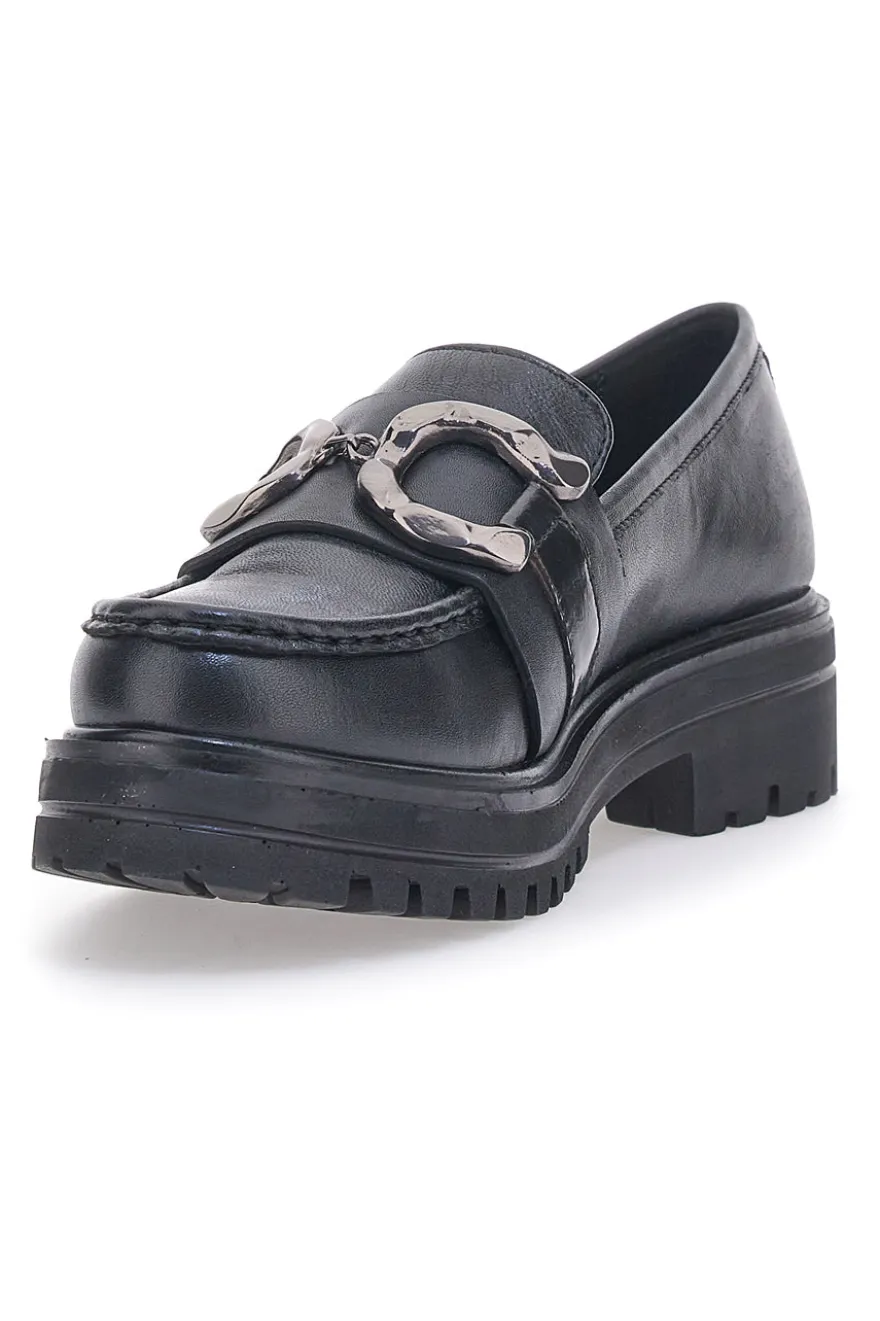 Mocassini Con Platform Neri Pittarello 14118