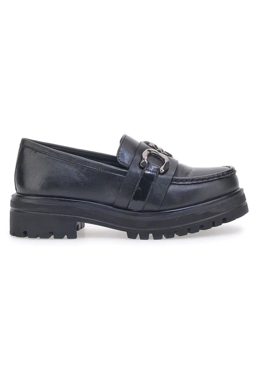 Mocassini Con Platform Neri Pittarello 14118