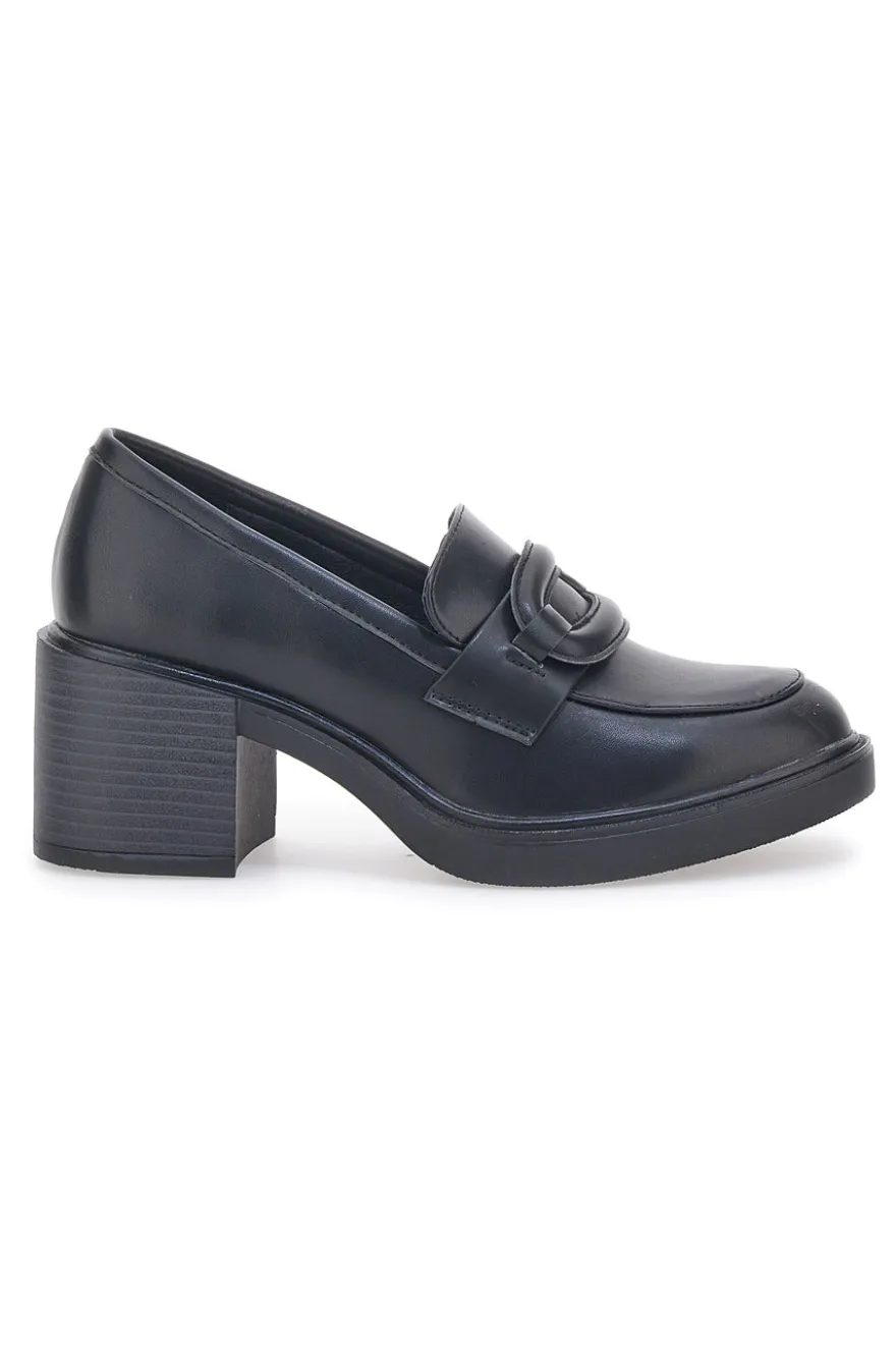 Mocassini con Tacco Nero Energy 192