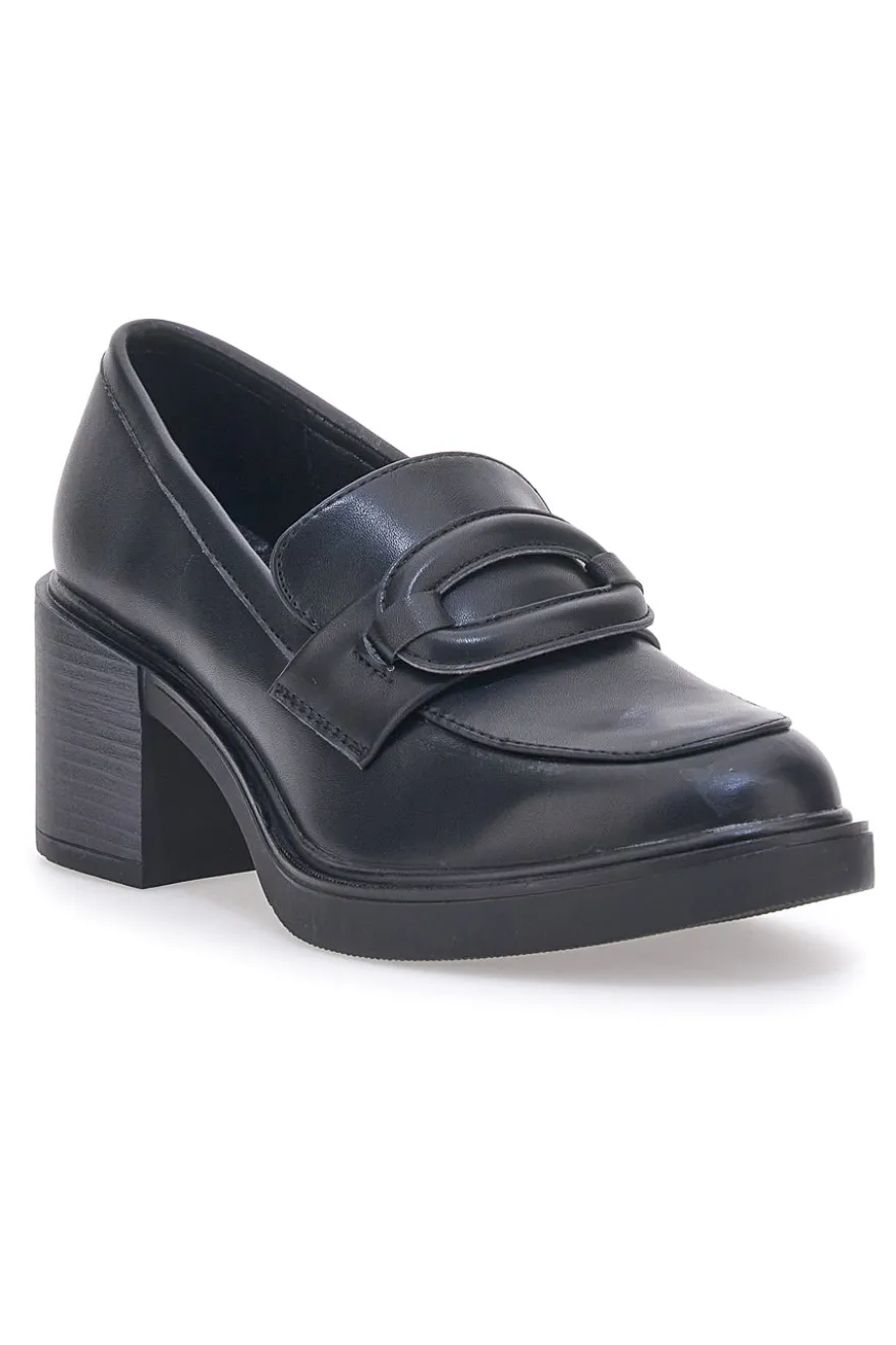 Mocassini con Tacco Nero Energy 192