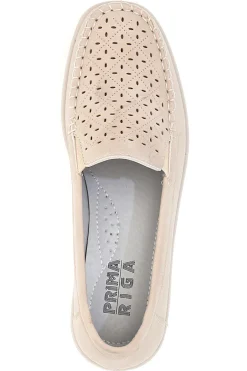 Mocassini con Zeppa Beige Prima Riga 4320