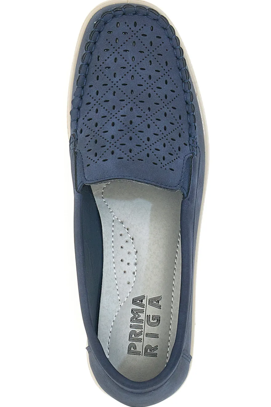 Mocassini con Zeppa Blu Navy Prima Riga 4320