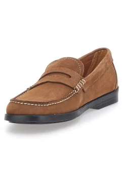 Mocassini Cuoio con Tomaia in Pelle Nabuk Made in Italy JERPOINT 195